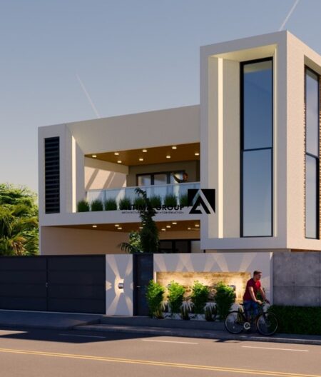 Villa R+1 à Djeregbe, conçue et réalisée sur mesure par ALTIMA GROUPE, avec une gestion complète du projet.