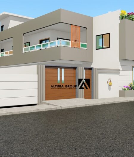 Projet locatif R+1 à Adja-Ouèrè, avec une architecture soignée et une exécution signée ALTIMA GROUPE.