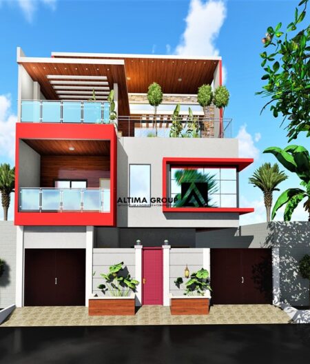 Un immeuble moderne R+2 à PK10 pensé pour la location, signé ALTIMA GROUP.