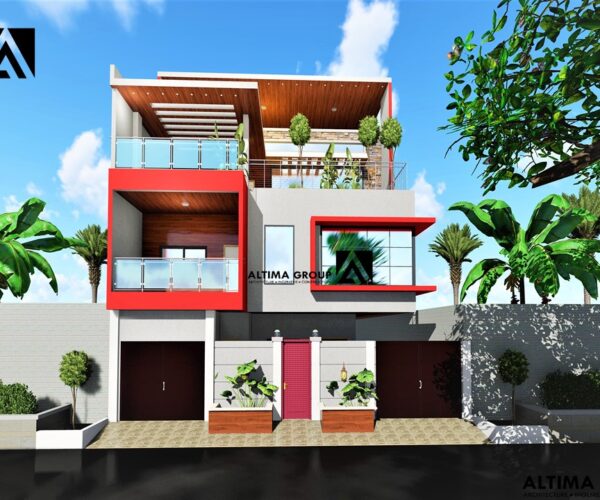 Un immeuble moderne R+2 à PK10 pensé pour la location, signé ALTIMA GROUP.